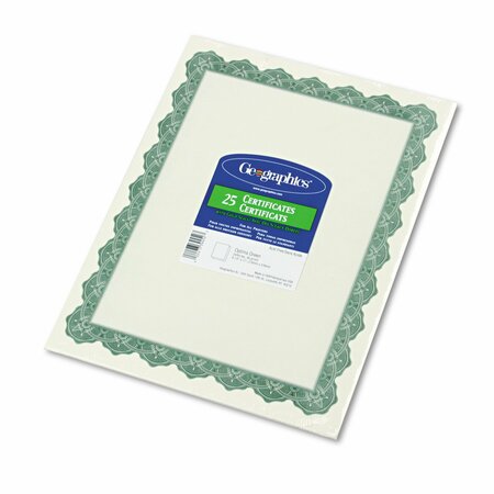 Geographics Certificate Paper, Green, PK25 39452